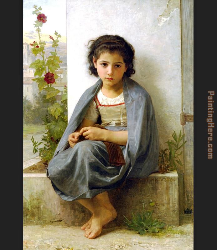 William Bouguereau The Little Knitter
